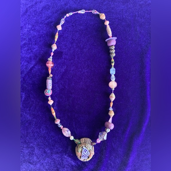 World Tribe Artisan Pottery Necklace - Picture 2 of 4